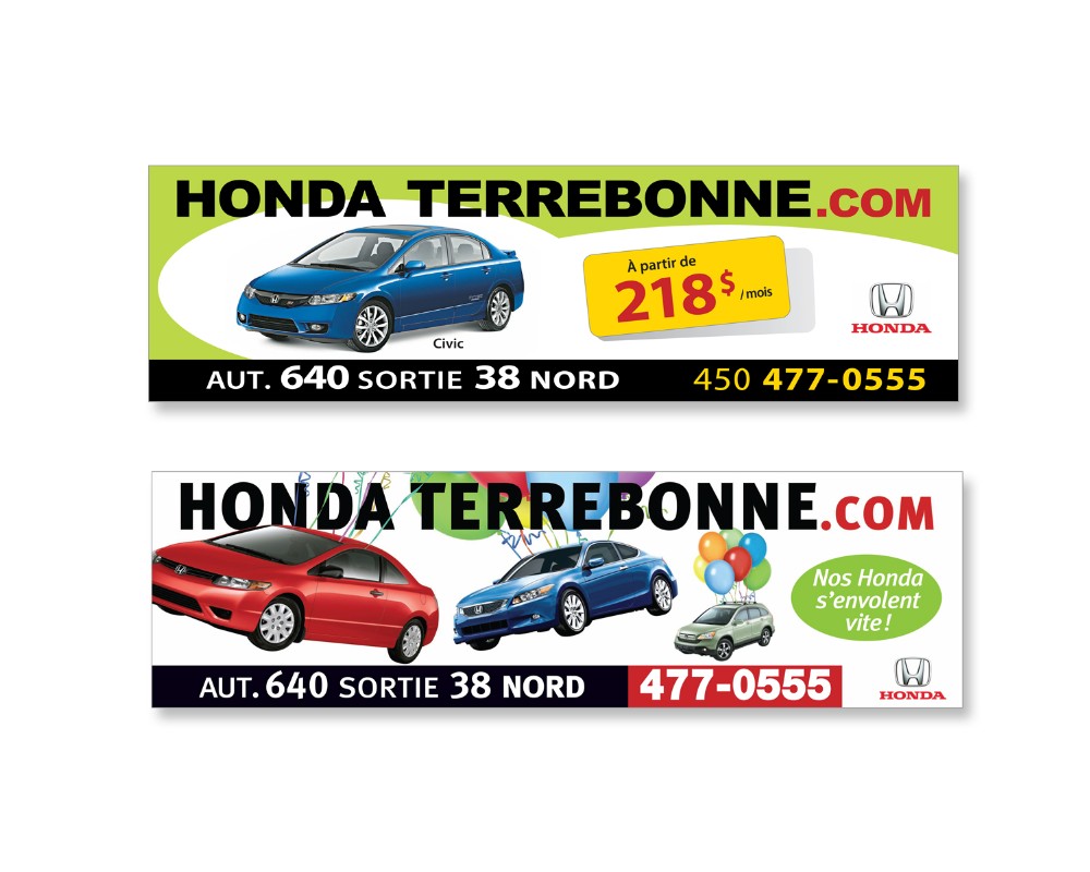 Honda de Terrebonne : Panneau géant extérieur (autoroute)