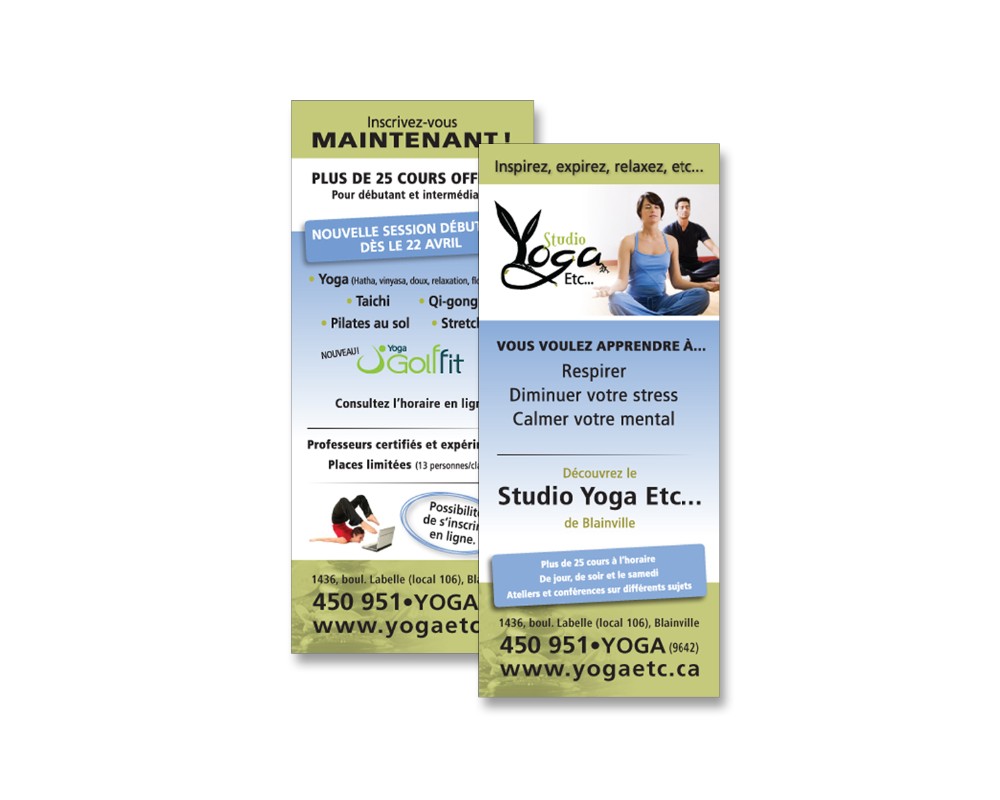 Studio Yoga Etc : Carton publicitaire